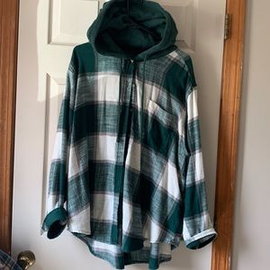 AE hooded flannel